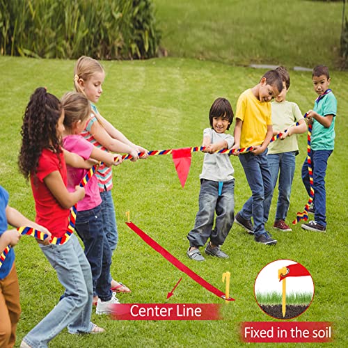 Outdoor Games 40FT Tug of War Rope & Potato Sack Race Bags Kit for Kids and Adults, Field Day Family Reunion Birthday Party Yard Games