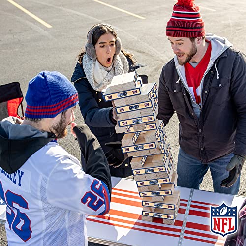 Wild Sports NFL Giant Stacking Wooden Blocks – Tumbling Tower Classic Family Game Stacks – Great Gift for Any Football Fan! - color: New York Giants