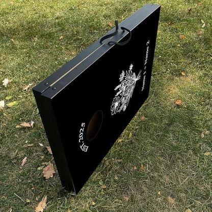Custom Wedding Cornhole Set Black and White Floral Bag Toss with Personalized Names and Wedding Date - Wedding Reception Games