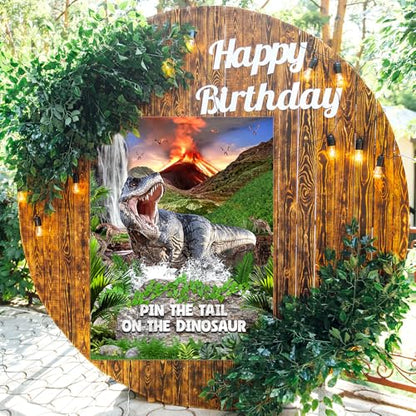 Faccito Pin Tail on Dinosaur Birthday Games Dinosaur Party Decorations Large Poster with 24 Tails Stickers Blindfold Pin Tail Games for Birthday Party Decorations Activities Supplies - style: Dinosaur