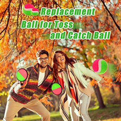 Hanaive 4 Pcs 2 Size Toss and Catch Ball Game Replacement Balls Catch Set for 3 4 5 6 7 8 9 10 Year Boys Girls Adults, 2.5 inches and 1.8 inches