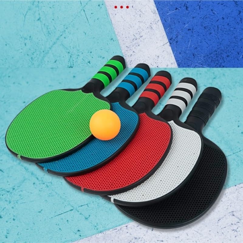 Molded Training Competition Table Tennis Racket Set with Straight Handle High Elasticity Rubber Coating - color: white-Dinosaur Doodle4