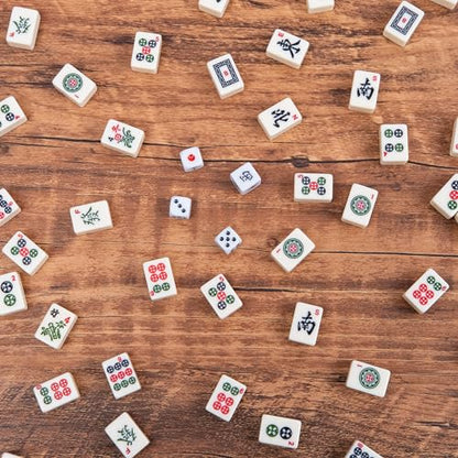 drizzle Numbered Travel Mahjong Mini Set 20mm with Instructions - Portable 146 Tiles for Beginners with 4PCS Racks 2 Pounds Chinese Mah-Jong Game 麻将 - size: Numbered