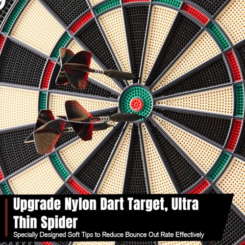 Electronic Dartboard, Electric Soft Tip Dart Boards for Adults with Heckler and Lights Effects, Digital Dart Boards with 6 Darts, 100 Soft Tips