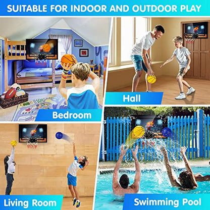 Indoor Basketball Hoop Boys Gifts for Teens Door Room Basketball Hoop Mini Hoop with Scoreboard, 3 Balls and Batteries Basketball Toys for 8 9 10 11 12 - style: Black Basketball Hoop & Scoreboard