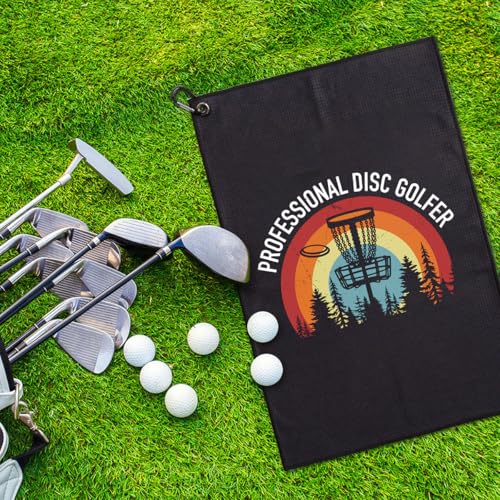 Professional Disc Golfer Printed Microfiber Golf Towel, Funny Frisbee Golf Print Men Women Golfing Towel, Golfer Bags Accessories Gifts for Men Women Disc Player Golfing Lover Family Friend - color: Multicolor081