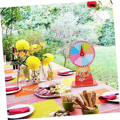 Roulette Wheel Game for Parties Rotating Tabletop Raffle Wheel Plastic Carnival Game Props Style Fun for Adults and Boys and Girls