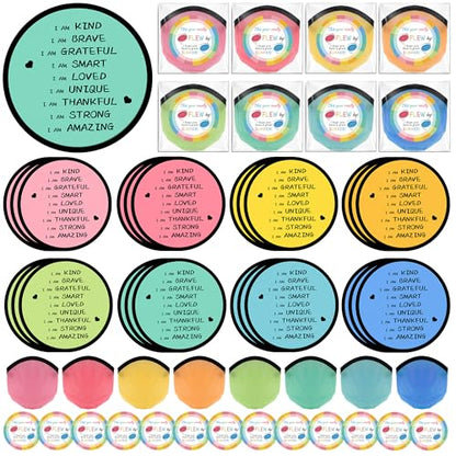 End of the Year Gifts for Students Bulk Foldable Flying Disc Fans Set with Stickers Bags, End of Year Student Gifts from Teacher Beach Fun Folding Pocket Hand Fans for Outdoor Activities Games - style: 24 Pcs Inspirational Flying Disc Fans-B