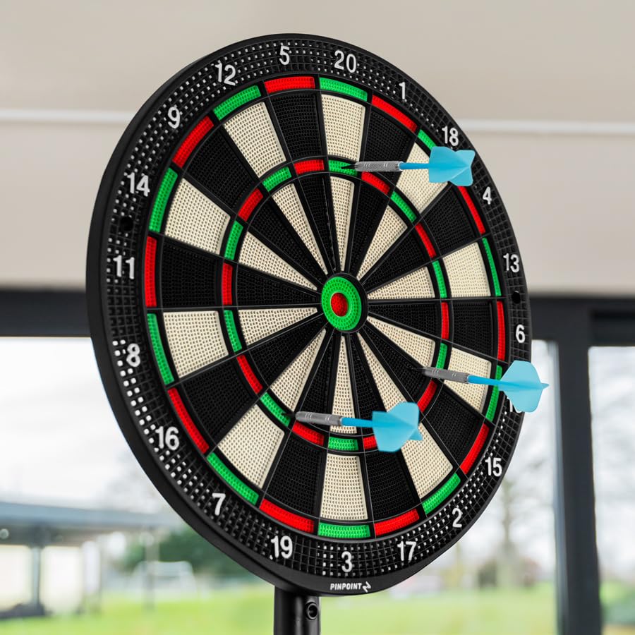 PINPOINT Soft Tip Dartboard | for Home Use with 6 Soft Tip Darts - Lightweight ABS Plastic Board - Optional Premium Soft Tip Darts - style: Soft Tip Darts