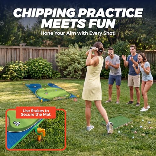 TOY Life Golf Chipping Game Set –Golf Sticky Battle Mat with 20 Sticky Balls & Hitting Mat, Fun Backyard Chip Game for Adults & Kids, Indoor/Outdoor Play - style: Golf Island Style