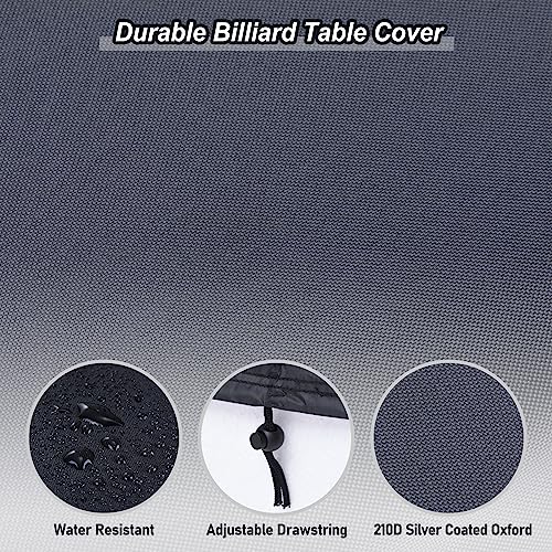 PATIKIL Billiard Pool Table Cover, 7 Feet, Waterproof, Outdoor/Indoor, Dustproof, Sun/Rain Protection, Black - size: 7 feet