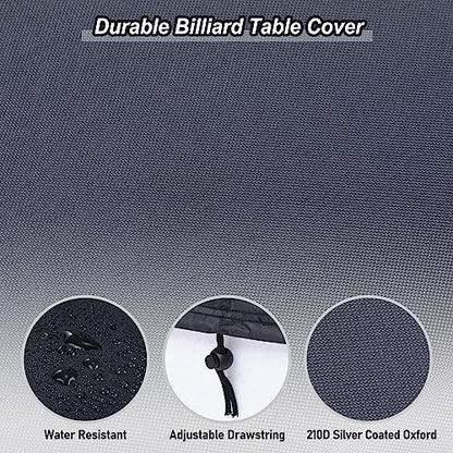 PATIKIL Billiard Pool Table Cover, 7 Feet, Waterproof, Outdoor/Indoor, Dustproof, Sun/Rain Protection, Black - size: 7 feet