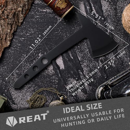 REAT Throwing Axes Set with Sheath 3 Piece,10.5" Throwing Hatchet,Back Yard Throwing Game,Recreation,Competition,Gifts for Men,Women