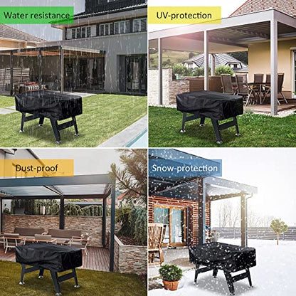 Foosball Table Cover Folding Soccer Table Cover Cover Rectangular Furniture ion Case Durable Oxford Billiard Soccer Table Cover Game Table Cove - color: Gray