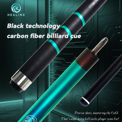 100% Carbon Fiber Shaft Billiard Cue 58" 19-21oz 1/2 Joint Carbon Fiber Pool Cue Stick 12.9mm Cue Tip - color: Green