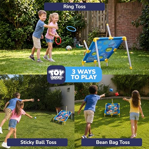 TOY Life 3 in 1 Sticky Bean Bag Ring Toss Games, Cornhole, Outdoor Toys for Kids Ages 4-8, Sports & Outdoor Play, Backyard Outside Toys, Family Lawn Yard Games Birthday Party, Gift for Boys