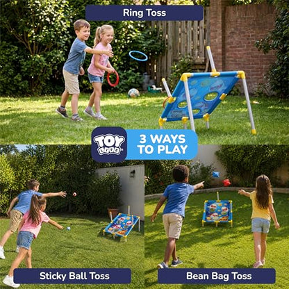 TOY Life 3 in 1 Sticky Bean Bag Ring Toss Games, Cornhole, Outdoor Toys for Kids Ages 4-8, Sports & Outdoor Play, Backyard Outside Toys, Family Lawn Yard Games Birthday Party, Gift for Boys
