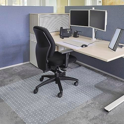 LEMY 48 Inch x 36 Inch 1/8 Inch (3MM) Thickness PVC Floor Office Chair Mat Transparent Plastic Carpet Floor Protector for Chair Desk Home Office - size: 48x36 With Lip