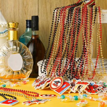 Landical 24 Pcs Horsing Racing Necklaces Festive Derby Bead Necklace Horse Long Pendant for Horsing Racing Derby Party Supplies Costume Accessories Outfit Gifts