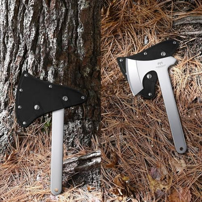 Throwing Axe Set, 3 Pack 10.2" Throwing Axes and Tomahawks Full Tang Stainless Steel with Nylon Sheath, 4.3" Blades Design, Perfect for Axe Throwing Game, Competition and Recreation