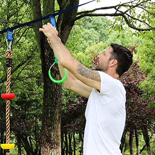 Rainbow Craft 7-Pack Colorful Ninja Rings - Gymnastic Ring, Swing Bar Ring, Monkey Rings for Backyard Ninja Warrior Obstacle Slackline Kits - color: 7 Pack Ninja Acc