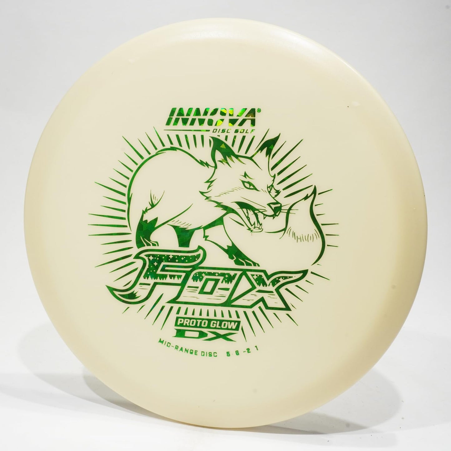 Innova Proto Glow DX Fox Disc Golf Midrange Disc, Glows in the Dark, May Vary from Image - size: 167-169 grams