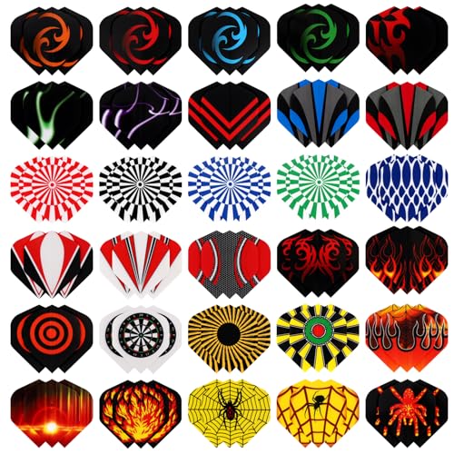 Accmor 90pcs Standard Dart Flights Set, Dart Flights for Steel Tip Darts/Soft Plastic Tip Darts, Dart Replacement Flights Accessories - color: 90pcs-Black Red Yellow