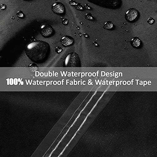GEMITTO 7/8/9 ft Pool Table Cover, Waterproof Billiard Cover Polyester Fabric for Snooker Billiard Table (102x53x32in) Black