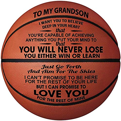 KAAYEE Engraved Basketball for Grandson, Engraved Basketball for Son from Mom Dad, Personalized 29.5" Basketballs Gifts, Custom Christmas Birthday Graduation Back to School Gift for Son from Mom Dad - color: to Grandson