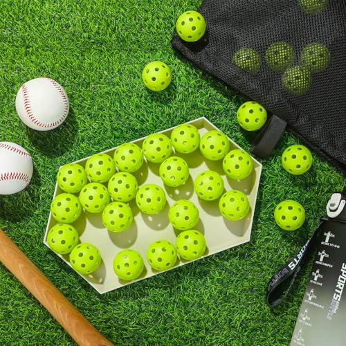 Lunmon 36 Pcs Practice Baseball 42mm Small Training Balls Plastic Hollow Softballs Golf Balls with a Drawstring Bag for Backyard Hitting Batting Training Indoor Outdoor Use - color: Green