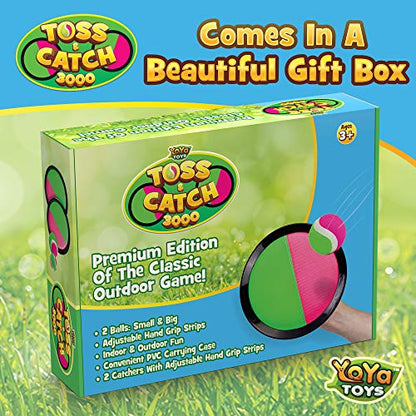 YoYa Toys Toss and Catch Ball Game Upgraded Set - Outdoor Kids Sports Activities - Outside Fun Summer Toy for Beach, Backyard, Park, Yard Lawn, Camping for Ages 4-12, 2 Catch Paddles, 2 Sticky Balls - style: 2 Paddles + 2 Balls