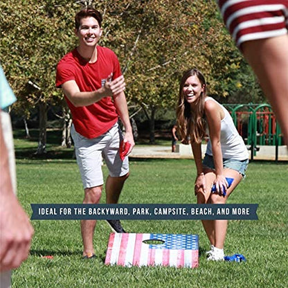 Hammer + Axe Bean Bag Cornhole Set Game, Includes 8 Bean Bags, Two Regulation Quality 3'x2' Boards, Built-in Carrying Handles, Portable Gameplay, Fun Activity Kit for Kids & Adults