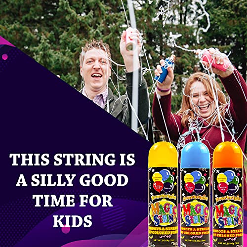 Toysery Party Streamer - Ultimate Spray String for Kids. Elevate Your Celebrations With Crazy Fun! Comes With 24 Party Spray in Can (3oz)