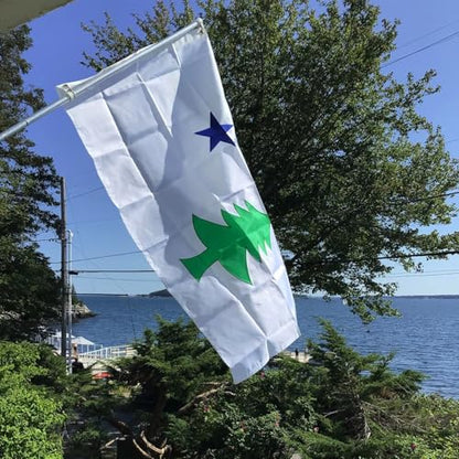 Heavy Duty Maine 1901-1909 State Flag 3x5 Ft -Embroidered Pine Tree Longest Lasting Nylon 210D | Four Rows Stitching Fly Ends | USA State United States ME Flags Decoration Gift Yard House Banner - color: Maine