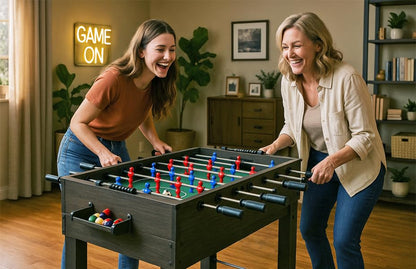 KICK Tetrad 55" 4-in-1 Multi Game Table – Foosball, Billiards/Pool, Air Hockey & Ping Pong - color: Brown