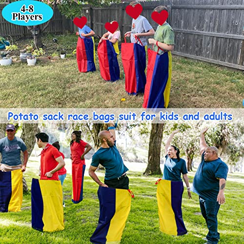 2-in-1 Giant Outdoor Bean Bag Toss & Large Tic Tac Toe Games & Potato Sack Race Bags Egg Spoon Relay Race,3 Legged Race, Field Day Outdoor Gamesfor Kids Adults Family-Carnival Games