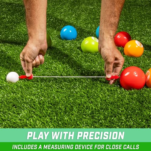 GoSports 90 mm Soft Bocce Set Includes 8 Weighted Balls, Pallino and Case, Play Indoors or Outdoors