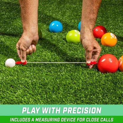 GoSports 90 mm Soft Bocce Set Includes 8 Weighted Balls, Pallino and Case, Play Indoors or Outdoors