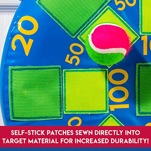 Franklin Sports Kids Dart Board - Inflatable Dart Ball Game with 3 Tennis Ball Self-Stick Darts - 20 X 20