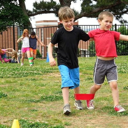 Hooqict 10Pcs 3 Legged Race Bands for Outdoor Party Group Games - Kid Adult Three Legged Race Birthday Party Carnival Field Day Relay - Gym Class Team Building Supplies Family Fun Activity