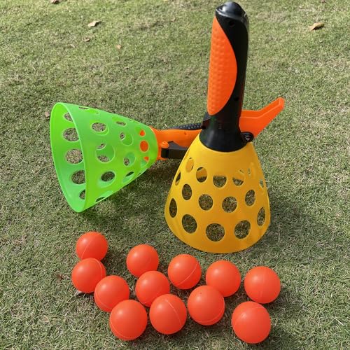 catch ball game for kids, Outdoor Indoor Games, Pop and Catch Ball Family Games with 2 Launcher Baskets and 12 Balls, Summer Beach Yard Sport Birthday Party Gifts Toys Ages 4 5 6 8 12+ Years Old