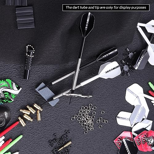 CyeeLife 180 Piece Darts Custom Fit Pack Set, Includes Flights, Shafts, Rubber O-Rings, Flight Protecter and Accessories - color: PC Shafts