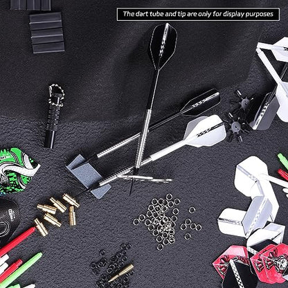 CyeeLife 180 Piece Darts Custom Fit Pack Set, Includes Flights, Shafts, Rubber O-Rings, Flight Protecter and Accessories - color: PC Shafts