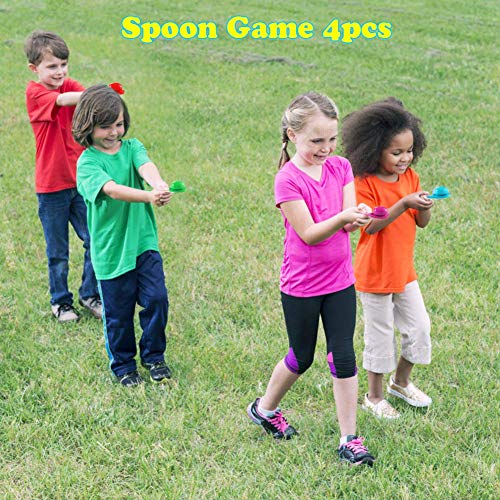 18PACK Easter Party Games for Kids, Easter Potato Sack Race Bags,Bunny Ears Headbands, Egg and Spoon Race Games,Legged Relay Race Bands,Easter Outdoor Games for Easter Eggs Hunt,Easter Party Supplies