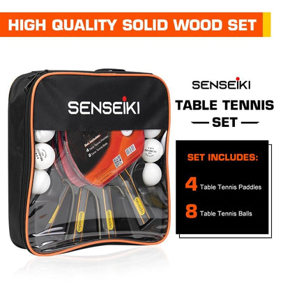 Ping Pong Paddles - High-Performance Set with Premium Table Tennis Rackets, 3-Star Ping Pong Balls, Compact Storage Case | Table Tennis Set - style: 4 racket + 8ball