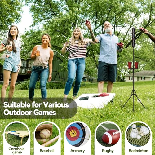 Cornhole Scoreboard With Drink Holder, Score Keeper Set and Accessories, Tracking Equipment for Outdoor Game