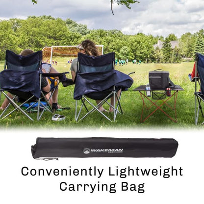Camp Table - Outdoor Folding Table with 4 Cupholders and Carrying Bag for Camping, Beach, Picnic, Sporting Events, and More by Wakeman Outdoors | Outdoor - style: 4 Cupholders