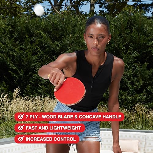 ESPN Ping Pong Set, Table Tennis Ideal for Family Games and Game Night - color: 2 Paddles + Balls