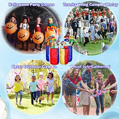 CWLAKON Outdoor Games, Potato Sack Race Bags for Kids Adults, Egg Spoon Relay Race, 3 Legged Race Bands, Birthday Party, Field Day Family Reunion Carnival Outside Yard Lawn Easter Fall Festival Games - size: Pack of 24 Oxford Cloth