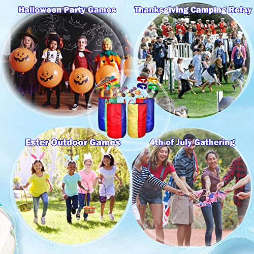 CWLAKON Giant Tic Tac Toe Bean Bag Toss Games, Potato Sack Race Bags, Egg Spoon Relay, 3 Legged Race Bands, Lawn Yard Backyard Carnival Field Day Game for Kids & Adults